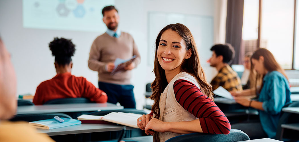 Student in classroom