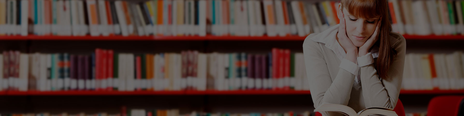 Student in library
