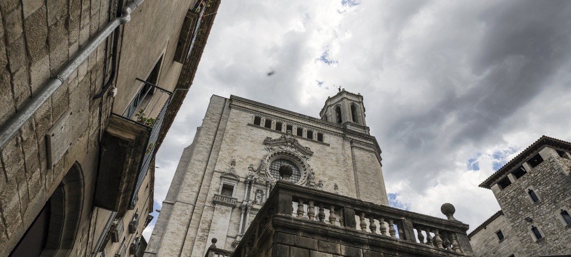 View of the Cathedral of Santa María in Girona, Catalonia View of the Cathedral of Santa María in Girona, Catalonia